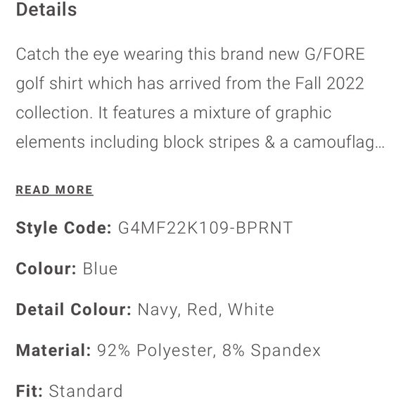 G/Fore Men’s Red,White & Blue Camo And Striped Polo Shirt-Various Sizes NWT🇺🇸 - Picture 10 of 11